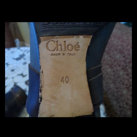 Chloe Gray Leather Ankle Boots Size 40 - Picture 9 of 9